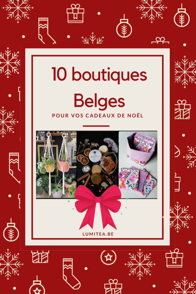 Pinterest pin pour cet article sur les 10 boutiques Belges où trouver des idées de cadeaux de Noël